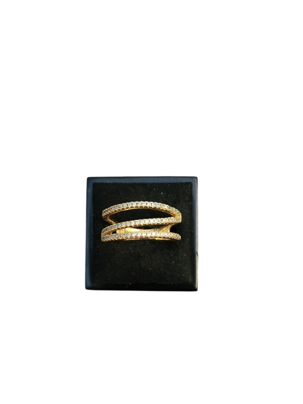 Size 8 Gold Toned Rhinestones Band